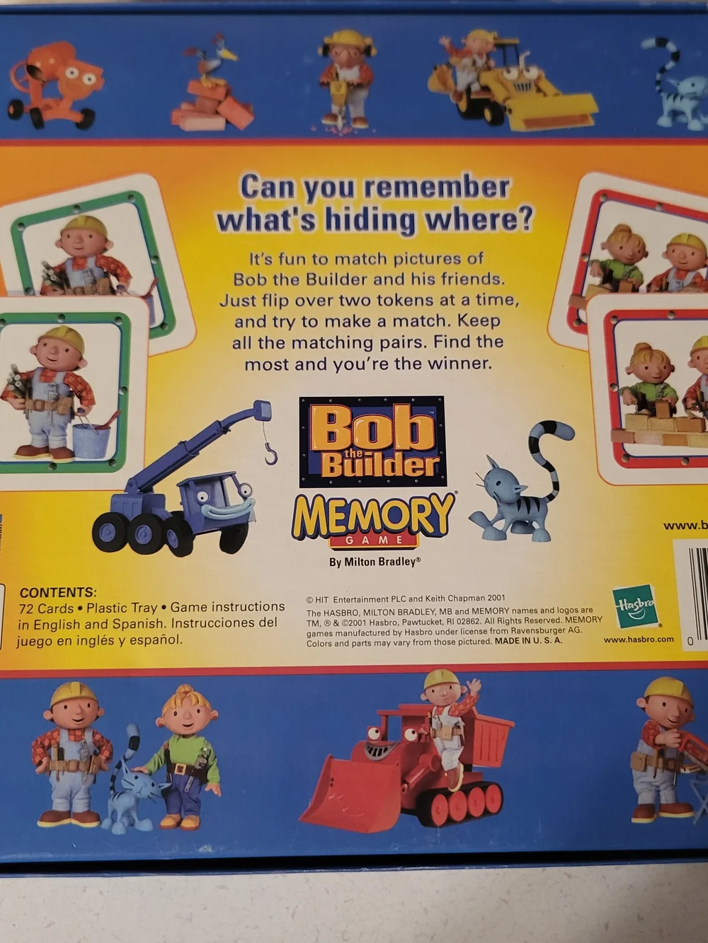 Bob The Builder Memory Game 2001 Milton Bradley, All Pieces Included!